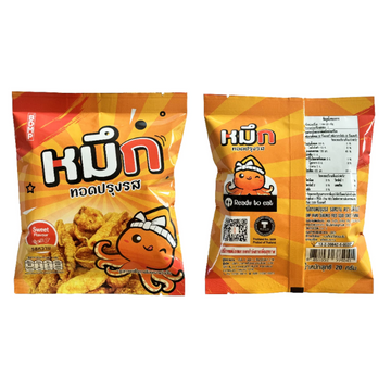 Seasoned Fried Squid Sweet Flavour 20g | หมึกทอดปรุงรส ( รสหวาน ) 20g