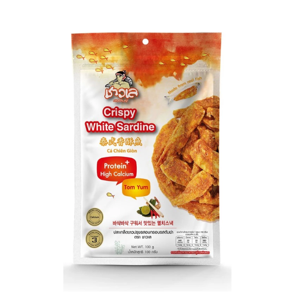 Crispy White Sardine Tom Yum Flavour 100g | ปลาเกล็ดขาวปรุงรสอบกรอบ รสต้มยำ 100g