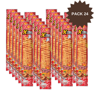 X-tralong Squid Seafood Snack Spicy Tom Yum Flavoured 10g ( Pack 24 ) | เอ็กซ์ตร้าลอง ปลาหมึกอบ รสสไปซี่ต้มยำ 10g ( แพ็ค 24 )