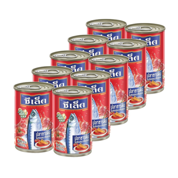 Sardines in Tomato Sauce 155g ( Pack 10 ) | ซาร์ดีนในซอสมะเขือเทศฝาดึง 155g ( แพ็ค 10 )
