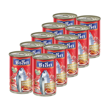 Mackerel in Tomato Sauce 155g ( Pack 10 ) | แมคเคอเรลซอสมะเขือเทศฝาดึง 155g ( แพ็ค 10 )