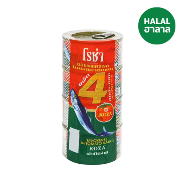Mackerel in Tomato Sauce 190g ( Pack 4 ) | แมคเคอเรลในซอสมะเขือเทศ ฝาดึง 190g ( แพ็ค 4 )