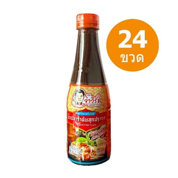 น้ำปลาร้าต้มสุกปรุงรส สูตรอีสานแซ่บX2 ฝาส้ม 350ml (ยกโหล24ขวด)