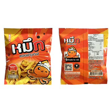 Seasoned Fried Squid Hot & Spicy Flavour 20g | หมึกทอดปรุงรส ( รสเผ็ด ) 20g