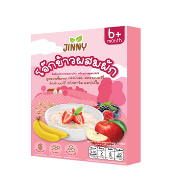 โจ๊กผสมผักและผลไม้ สูตรสีชมพู ( 20g x แพค 4 ซอง )