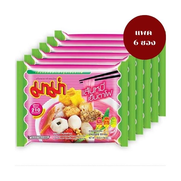 เส้นหมี่กึ่งสำเร็จรูปเย็นตาโฟ ( 55g x แพค 6 ซอง )