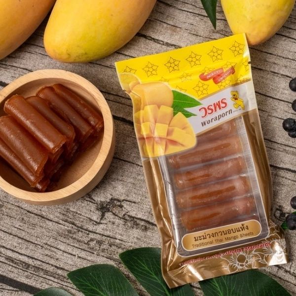 Sun-Dried Mango Fruit Leather, 32g มะม่วงกวนอบแห้ง 32g