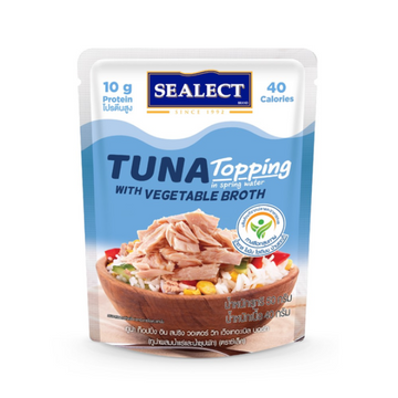 Tuna Topping in Spring Water with Vegetable Broth 50g | ทูน่าท็อปปิ้งน้ำแร่และน้ำซุปผัก 50g