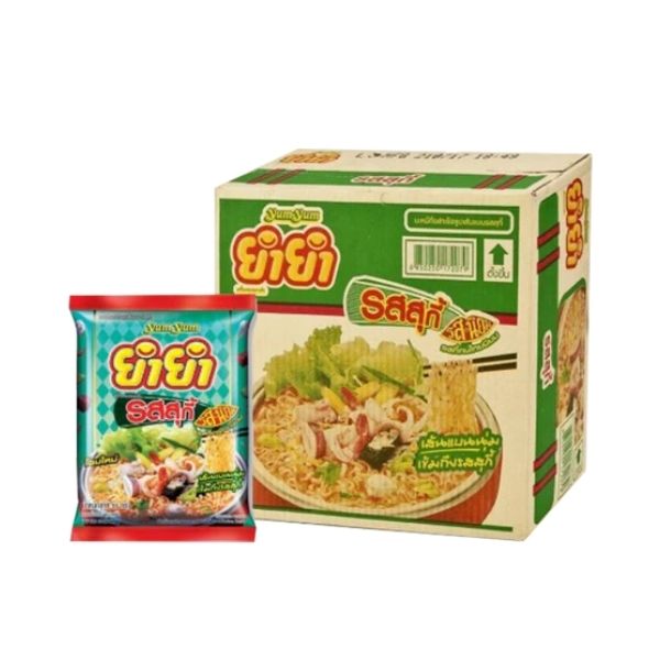 บะหมี่กึ่งสำเร็จรูปเส้นแบน รสสุกี้ 55g ( แพค 30 ซอง )