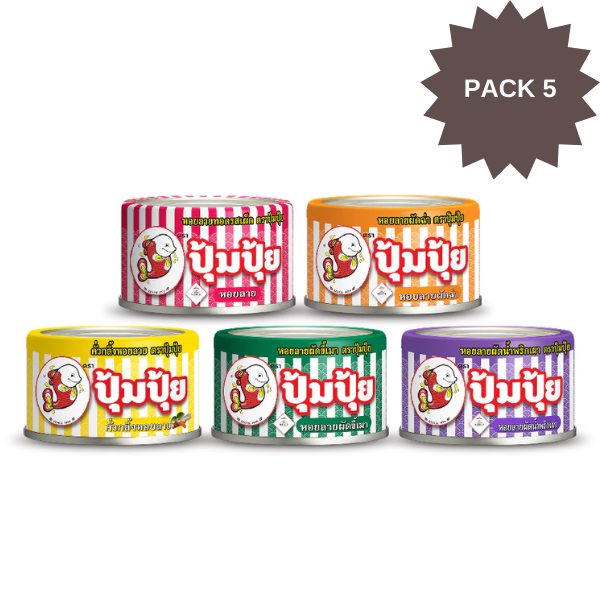 Clams in 5 Flavors 40g ( Pack 5 ) | หอยลาย 5 รสชาติ 40g ( แพ็ค 5 )