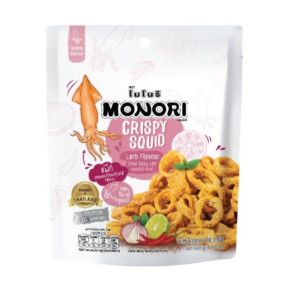 Crispy Squid Larb Flavour 60g | หมึกทอดอบกรอบ รสลาบ 60g