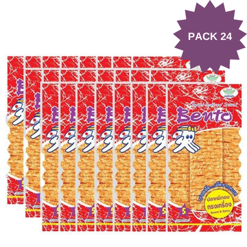 Squid Seafood Snack Sweet and Spicy 5g ( Pack 24 ) | ปลาหมึกอบ รสทรงเครื่อง 5g ( แพ็ค 24 )