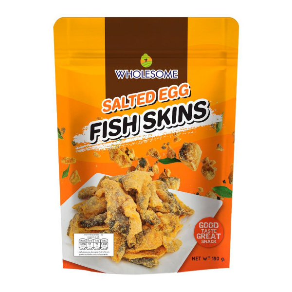 Salted Egg Fish Skins 180g | หนังปลาทอดกรอบ ไข่เค็ม 180g
