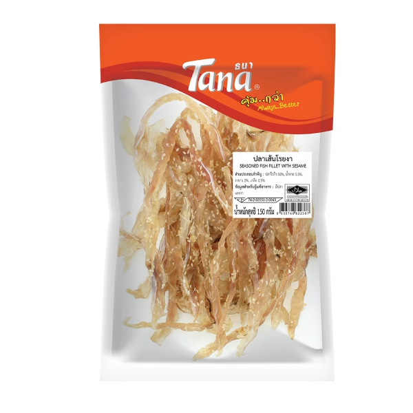 Seasoned Fish Fillet With Sesame 150g | ปลาเส้นโรยงา 150g