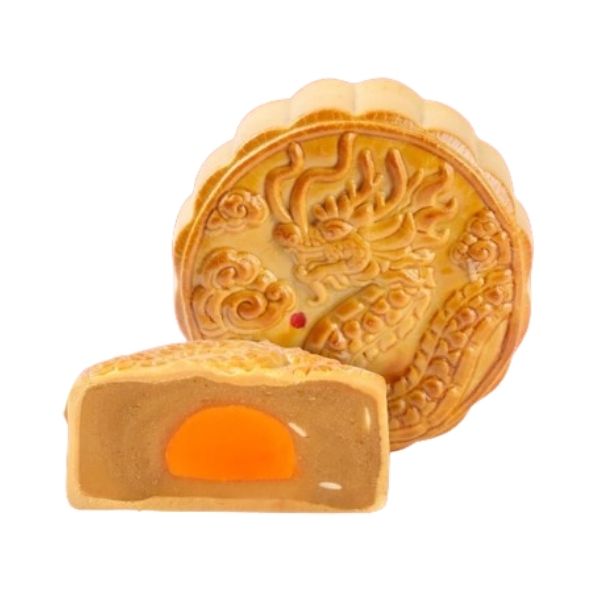 Mooncake with single yolk, Mornthong durian filling, 170g  ขนมไหว้พระจันทร์ไส้หมอนทองไข่เดี่ยว 170g