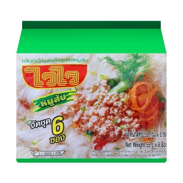 เส้นหมี่รสปรุงรสหมูสับ 55g ( แพค 6 ซอง )