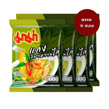 บะหมี่กึ่งสำเร็จรูป รสแกงเขียวหวานไก่ ( 55g x แพค 6 ซอง )